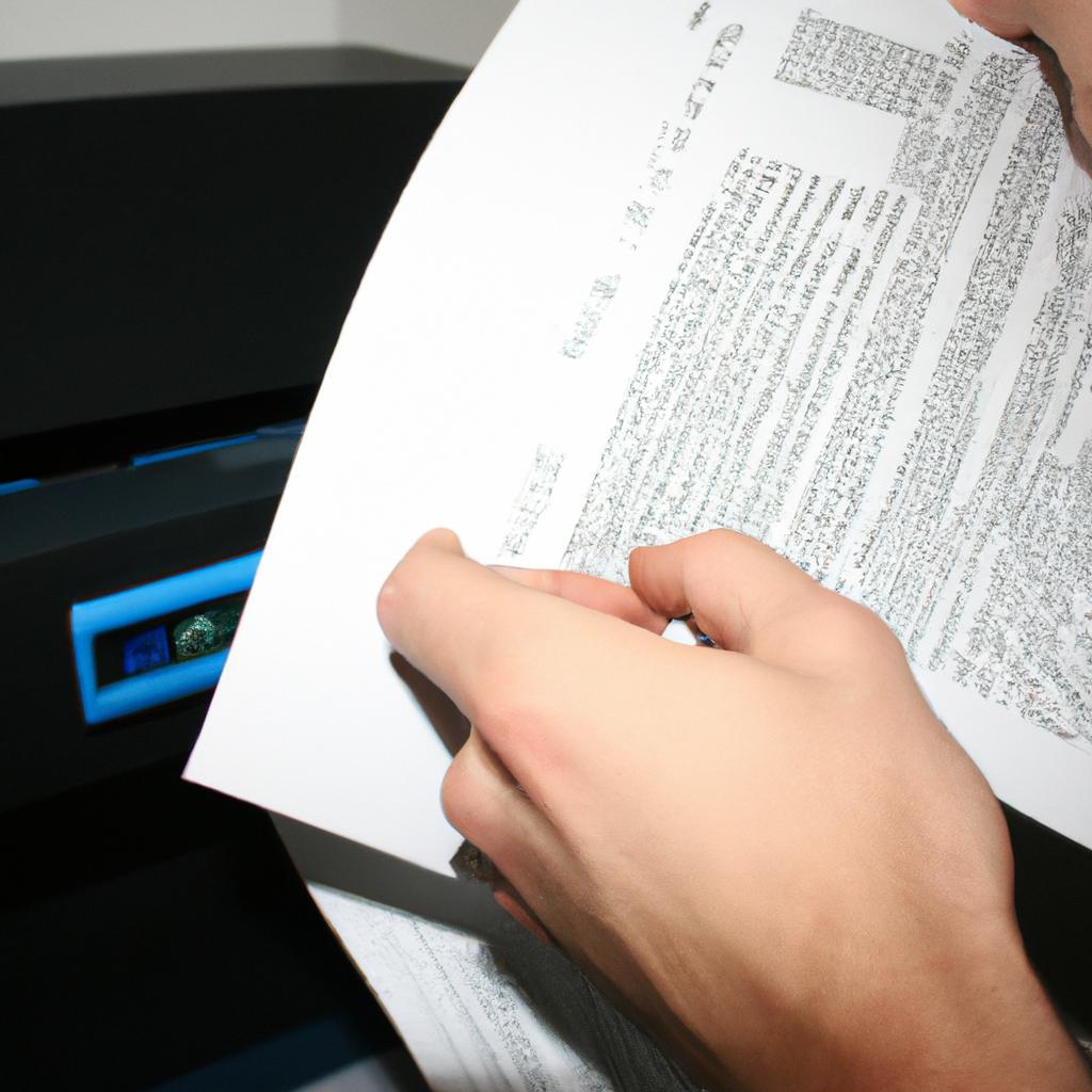 Person editing a printed document